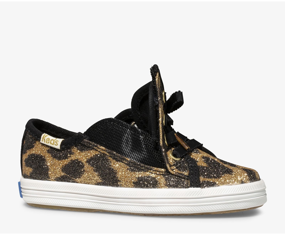 Πανινα Παπουτσια Παιδικα - Keds Kate Spade New York Kickstart Jr. Glitter Leopard - Λεοπαρ - YIAOX74